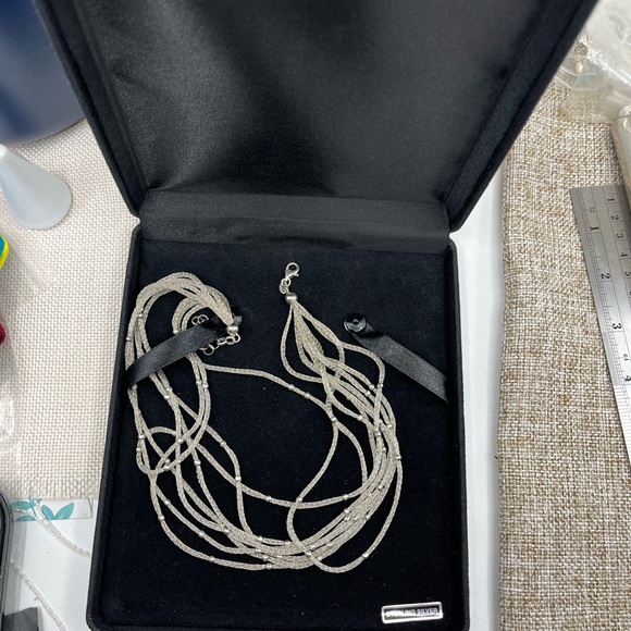 Ross Simons 925 Sterling Silver Mesh Necklace With Beaded Accents - Picture 15 of 17